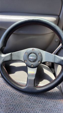 Authentic MOMO Tuner 320mm Leather Steering Wheel - Made in Italy
