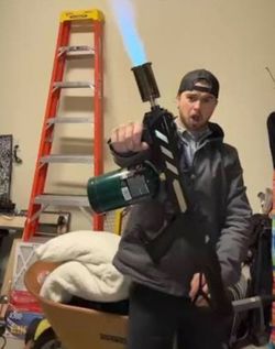 Propane flame thrower gun all black