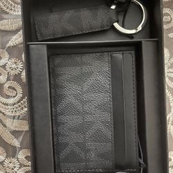 Michael Kors Black Card Wallet With Keychain