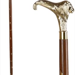 Vintage Brass Antique Lion Walking Cane