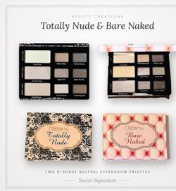 Beauty Creations Totally Nude & Bare Naked Eyeshadow Palettes - FINAL CLEARANCE, no restocks!