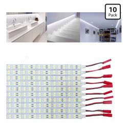 ICIH Under Cabinet LED Light 10Pack 12v LED Light Strip Rigid Super Bright White 6000K SMD5630 9W 84LED Double Row 0.5m/20in for Kitchen Cabinet,Count