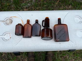 Old Brown Glass Bottles