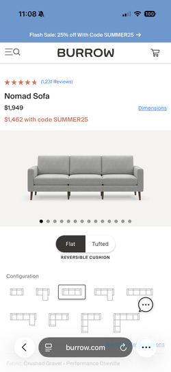 Nomad Sofa - No Back Pillows