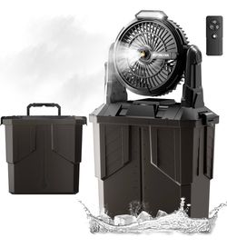 Misting Fans 6L Bucket Portable Misting Fan for Outdoors Patios Rechargeable Battery Operated Camping Fan