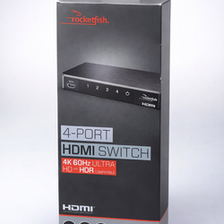 Rocketfish 4-Port HDMI Switch – 4K 60Hz HDR Ultra HD w/ Remote