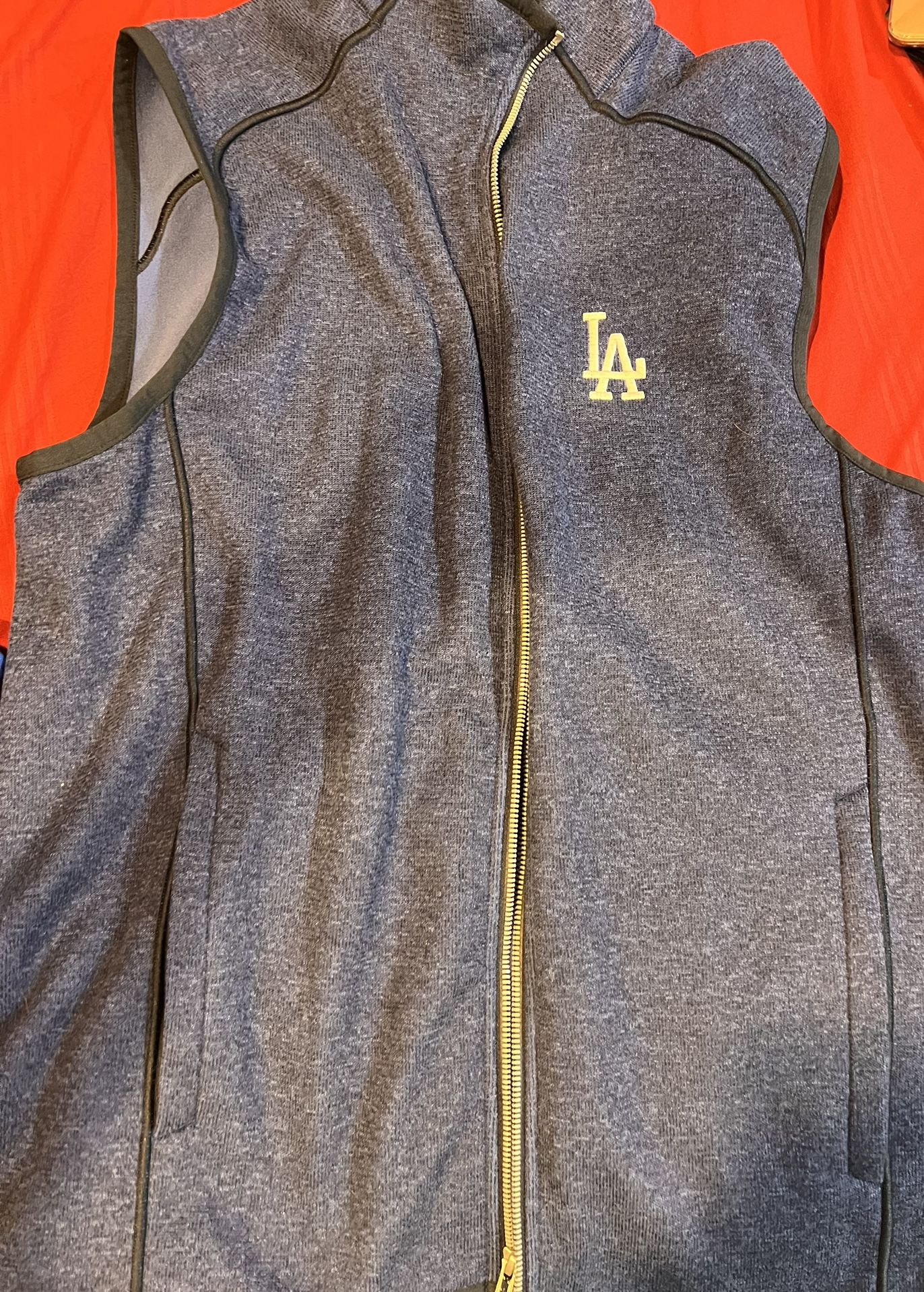 LA Dodgers Zipper Vest Sweater Size Large 