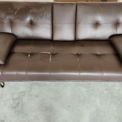 Futon Leather Sofa - USED - GOOD CONDITION