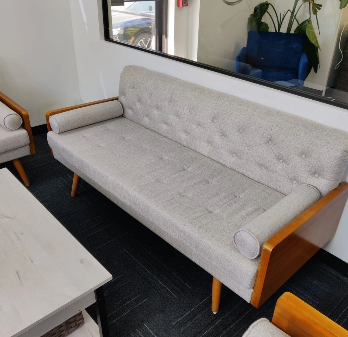 Living room set- 3 items , Upholstered sofa with 2 armchair