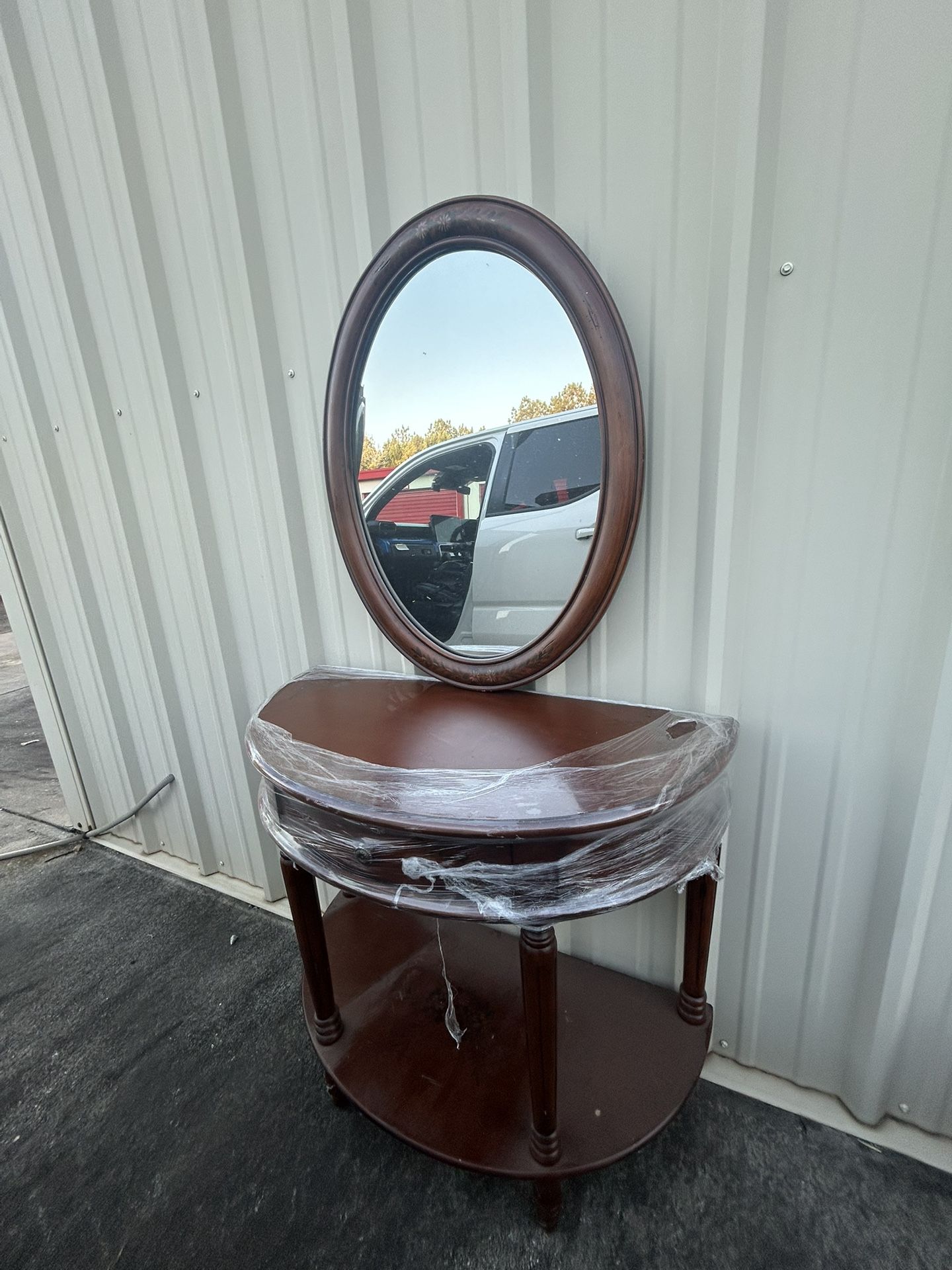 Vintage/Antique Entryway Table With Mirror