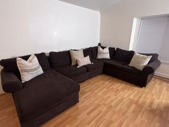 Brown 3 Piece Sectional Couch