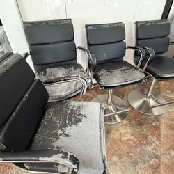 FREE. 4 Bar Stools In Need Of Upholstery Work Or Use For Parts FREE