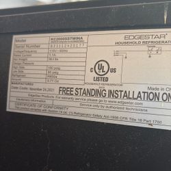 Edgestar household Refrigerator/tap Beer Capability 