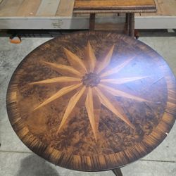 Uttermost Round Accent Table w/ Inlay Wood Top – Designer Furniture