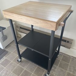 Foldable Rolling Kitchen Island Cart