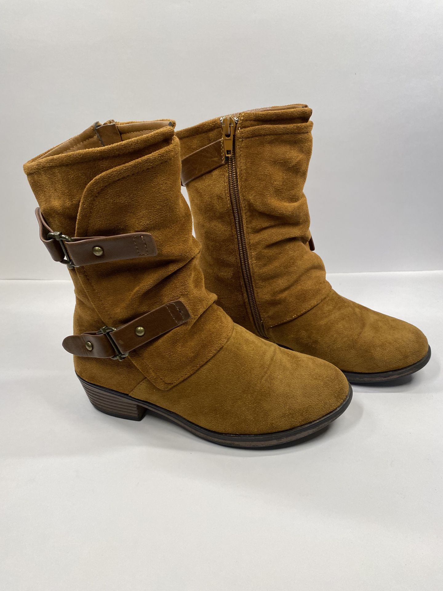 Pierre Dumas Kids Mid Calf Suede Boots Size 3