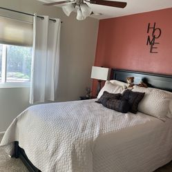 Full Size Bed, Mattress And End Table 