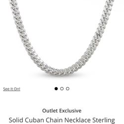 Diamond Cut Silver Cuban Link 24’. 90 Grams