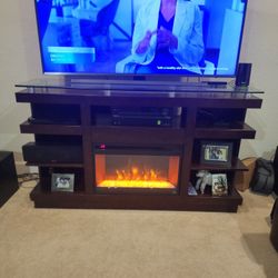 65' TV CONSOLE WITH FIREPLACE 