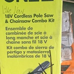 RYOBI 18V  POLESAW  /CHAINSAW   BATTERY  4.0 CHARGER 