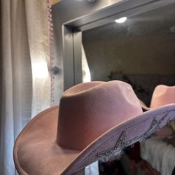 Pink cow girl hat
