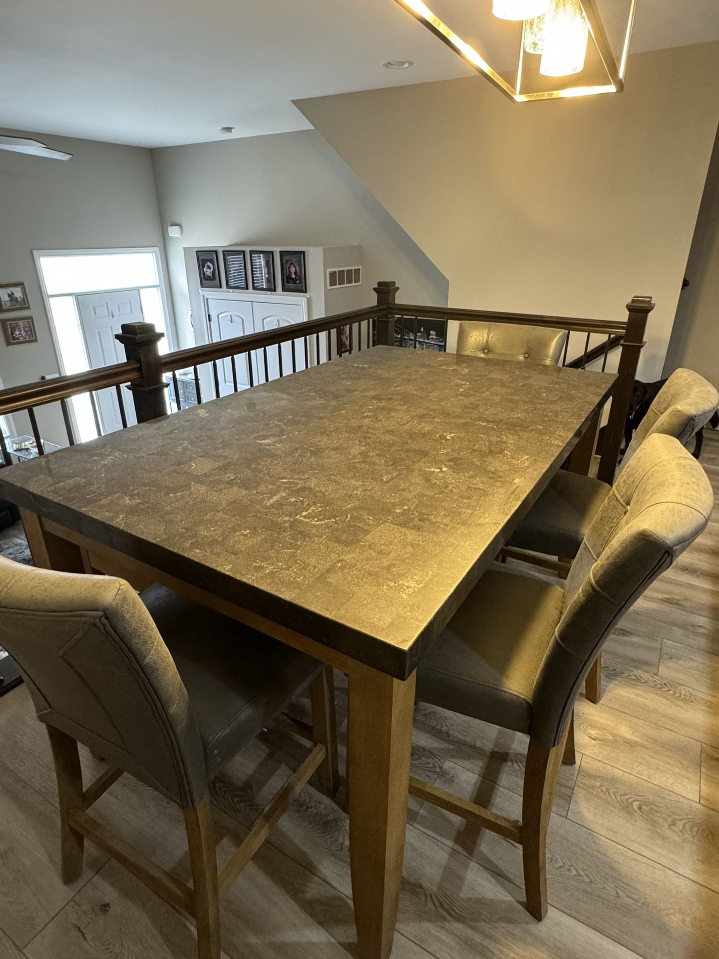 Kitchen Table, 4 Chairs and Bench With Storage And Sideboard