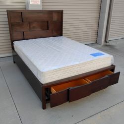 Queen Bed Frame With Mattress 