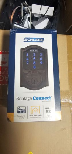 Schlage Connect Smart Deadbolt Lock with Camelot Trim, Aged Bronze