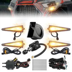UTV Universal 3-in-1 Triangle Turn Signal Kit with Column Switch & 110dB Horn