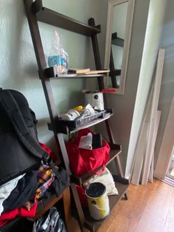 Espresso Color Leaning Book Shelves