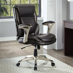 Serta Executive Manager Chair with Adjustable Lumbar Support and Comfort Coils, Black