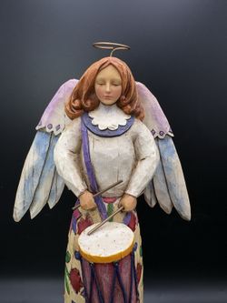 Heartwood Creek Jim Shore Angel Drummer Music Figurine Resin 12" Boxed