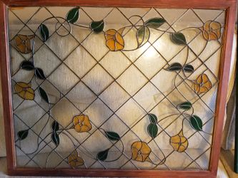 Stained glass panels 27 by 33 in