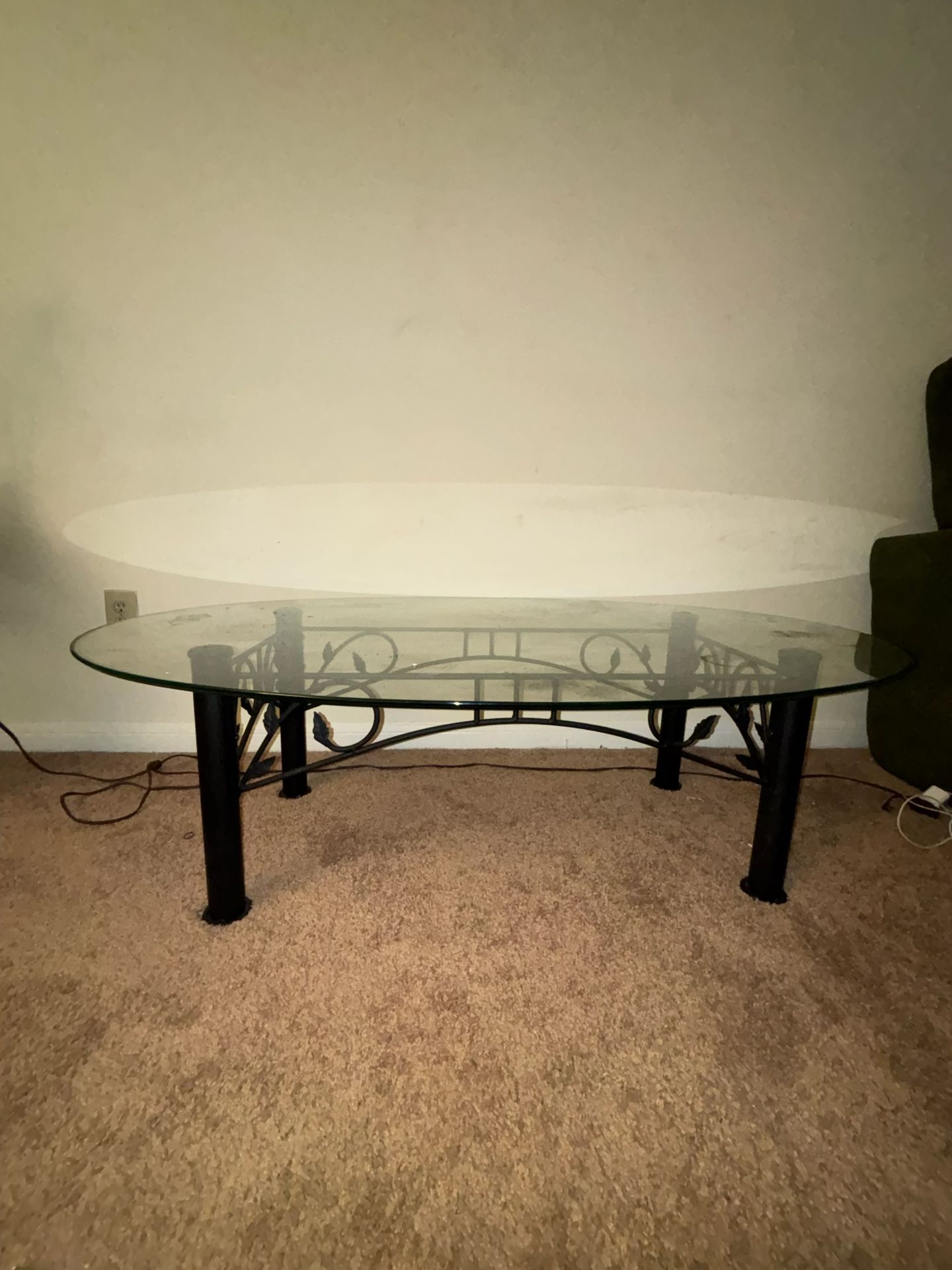 Oval Glass Table 