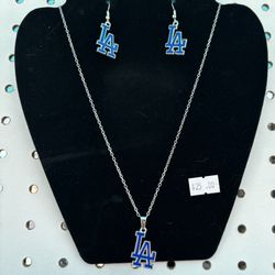 LA Dodgers Necklace/Earring Set
