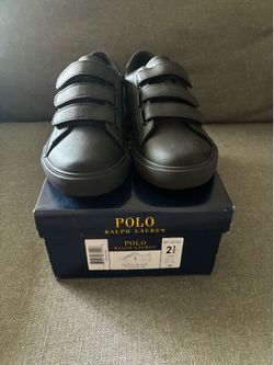 Polo by Ralph Lauren Kids Black Triple-Strap Sneakers