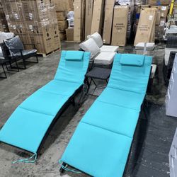 Pool Lounger with Cushions x2 / Tumbona de piscina con cojines x2