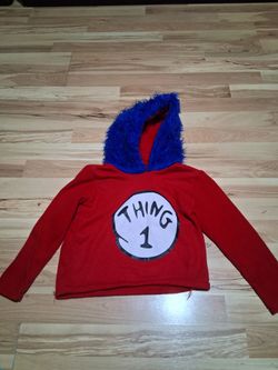 Pre-Owned Dr. Seuss Thing 1 Long Sleeve Hoodie for kids size 4-5