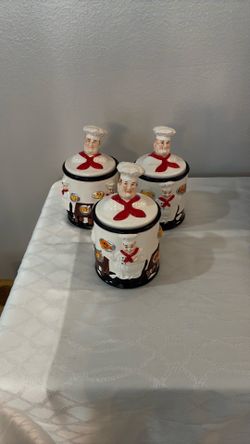 Set of 3 chef Italian canister