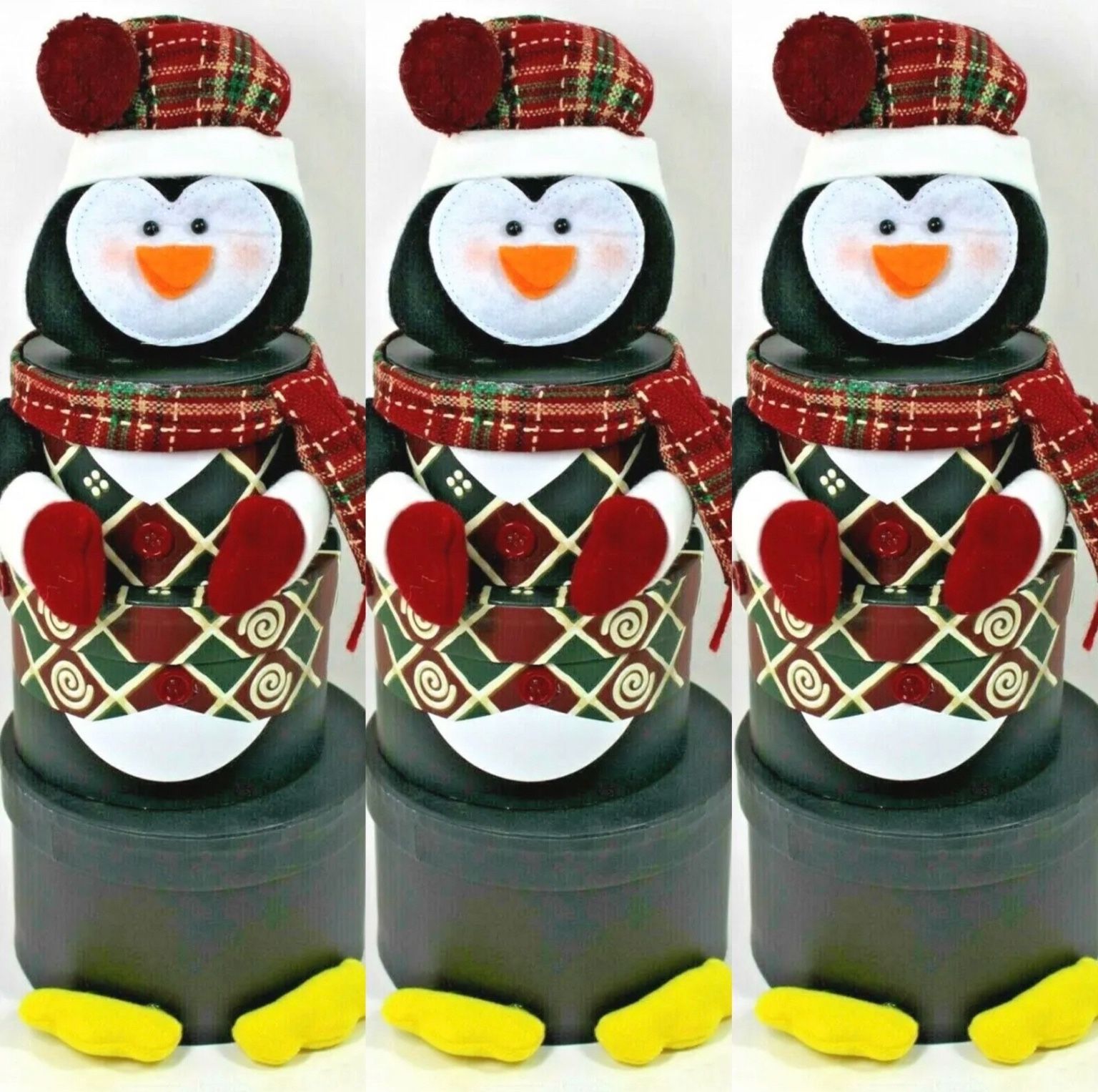 NEW Holiday Penguin 3-Tier Stacking Tower Gift Box Sets