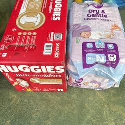 Box And 2 Packs Newborn Diapers 