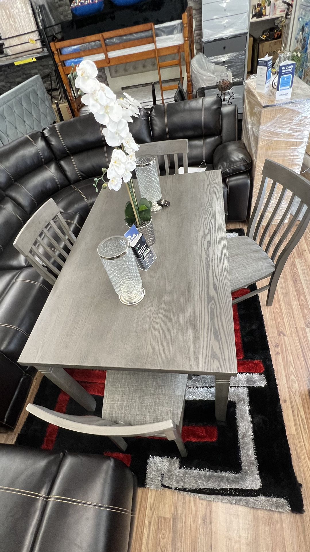 Table With 4 Chairs And 1 Bench $699