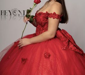 Red Ball or Quinceanera Gown + Petticoat