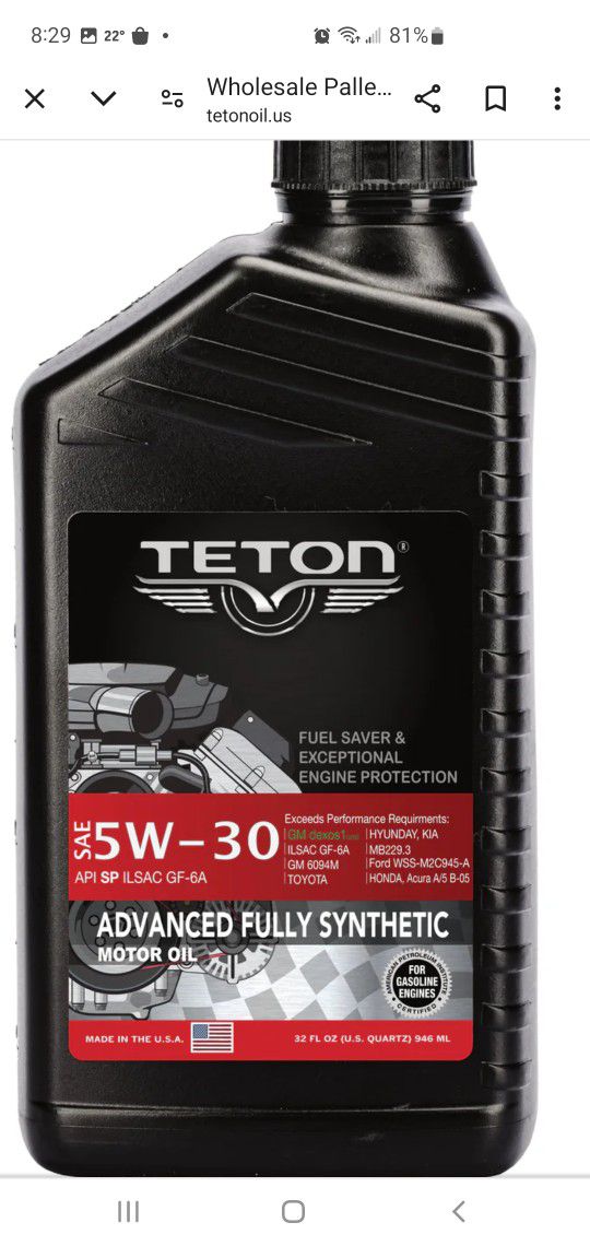 Special Price Motor Oil 5w30 Full Synthetic Dexos Case 12QT High Quality Available 
