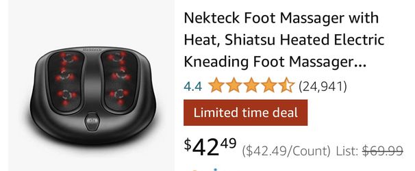  Nekteck Foot Massager with Heat, Shiatsu Heated