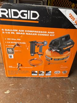 Ridgid 6 gal air compressor kit