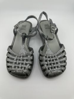 Mini Melisa Silver Glitter Sandals 