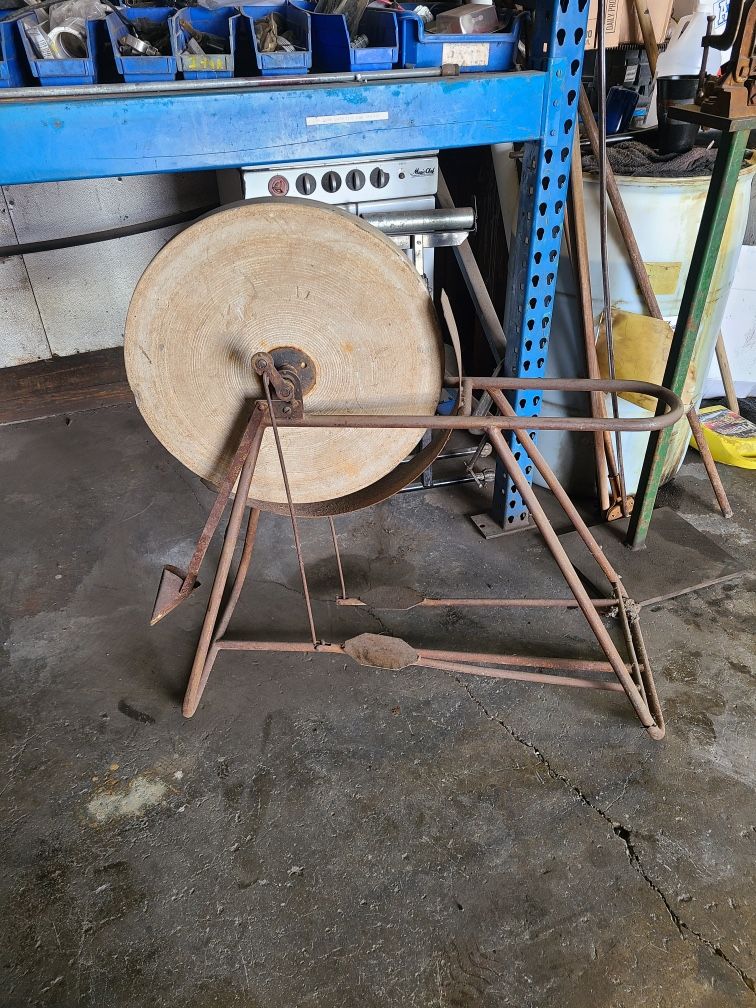 Antique Pedal Pump Grinding Wheel