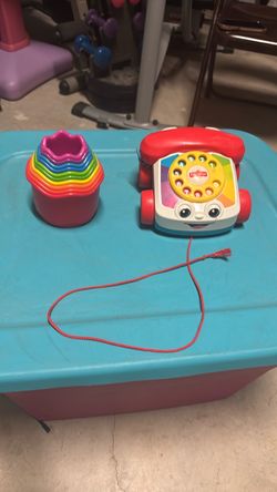 Fisher-Price Chatter Telephone Pull Toy and Stacking Cups