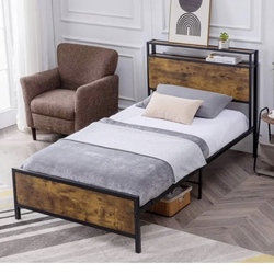 Twin bed with mattress